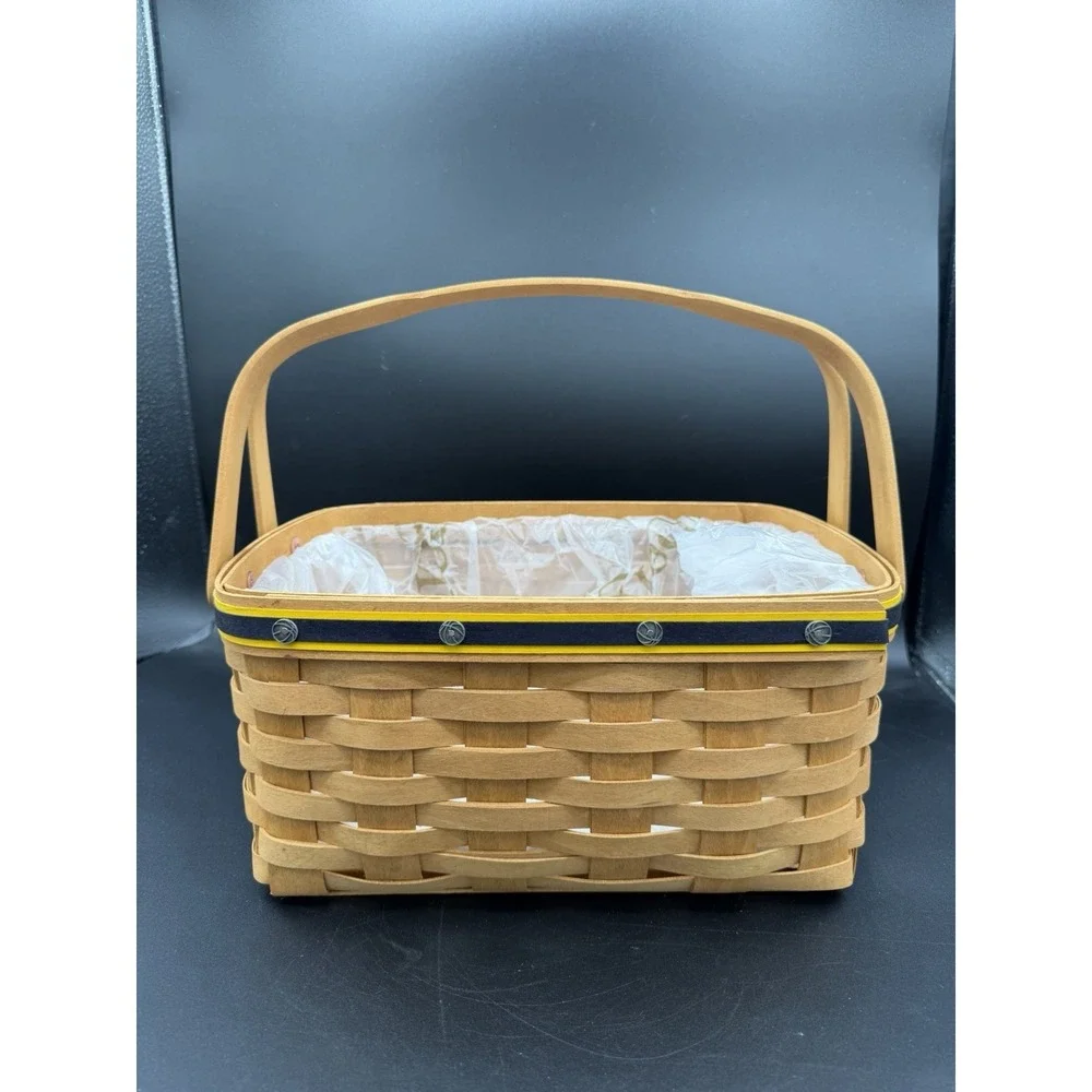 🏀✨ Longaberger 2002 Team Spirit Basketball Basket w/ Protector ✨🏀